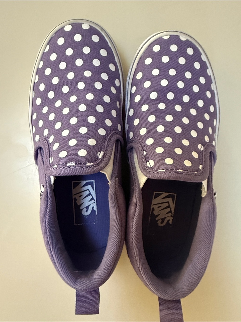 Vans Kids Slip-On Polka Dot Sneakers - Purple & White
